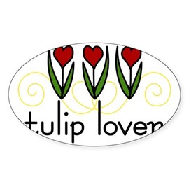 CafePress Tulip Lover Oval Car Bumper Sticker