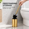 Gold Stainless Steel Toilet Brush and Holder Set with Long