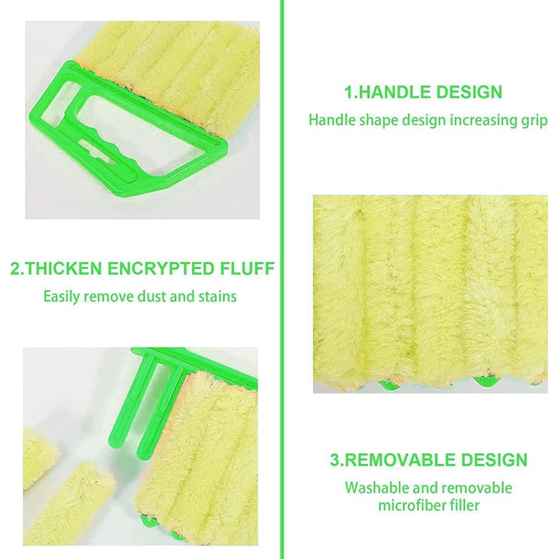 2 Pcs Washable Window Blind Cleaner - Hand-Held Mini Duster