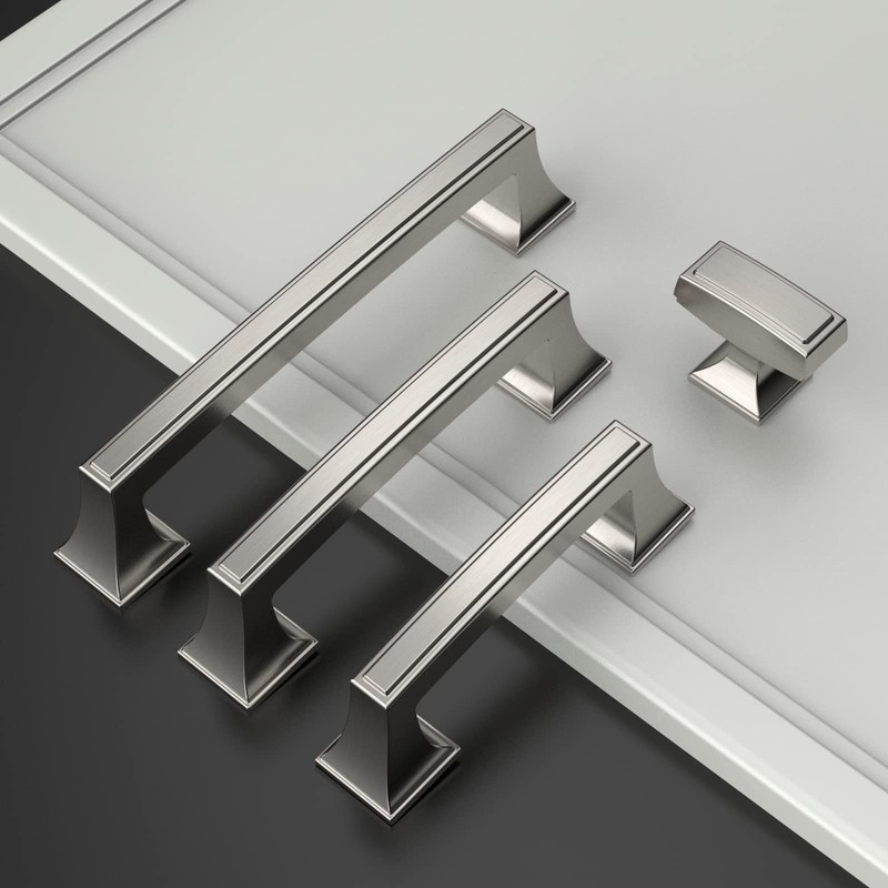 Amerdeco Brushed Nickel 20 Pack Cabinet Hardware, 5 Inch Center