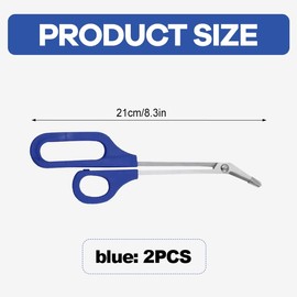 2Pcs Long Handled Nail Clippers Blue Long Handled Toe Nail Clippers Plastic Toenail Scissors Stainless Steel Long Handled Toenail Clippers Pregant Women Toe Nail Clippers for Seniors