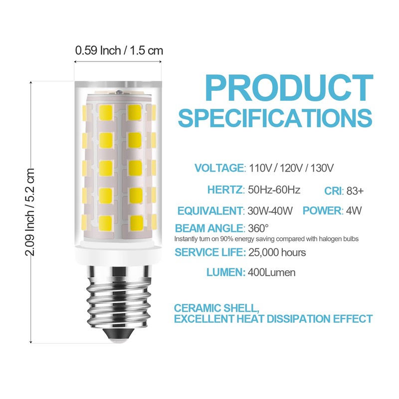 Yucclim Lighted Make Up Mirrors Replacement Incandescent Bulbs 20W for
