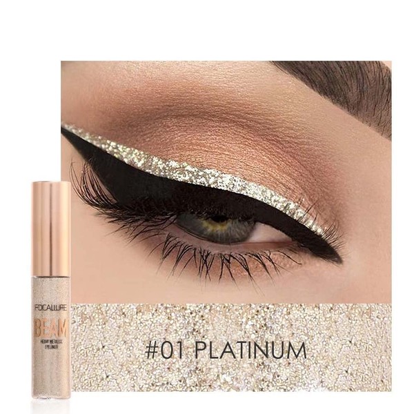 Liquid Glitter Eyeliner, Long Lasting Shimmering Eyeshadow Shimmering Sparkling Silver