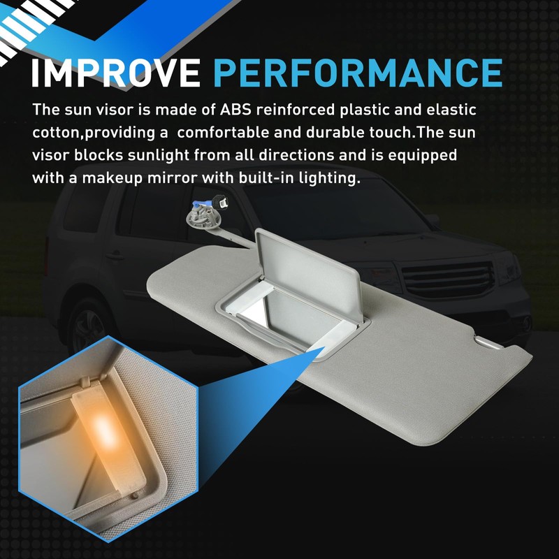 Femibon Driver Left Side Sun Visor Compatible with Honda Pilot