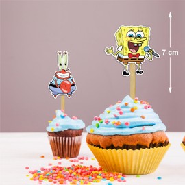 Seyal SpongBob SquaePnts Cupcake Toppers – Fun & Colorful Decorations for Kids’ Parties – Perfect for SpongBob Themed Birthday Celebrations
