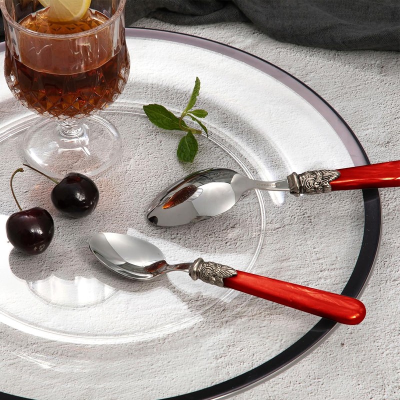 CATHYLIN 20 pieces 18/10 Stainless Steel Silverware Sets With Red