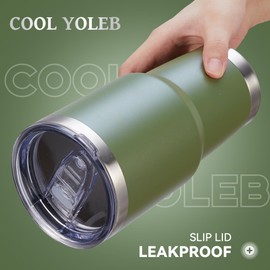 Cool Yoleb 30 oz Tumbler with Lid Stainless Steel Tumblers Bulk Vacuum Insulated Cup Reusable Powder Coated Travel Mug Double Wall Leak Proof Cups Keep Cold Drinks for 12 Hours Army Green, Set of 12