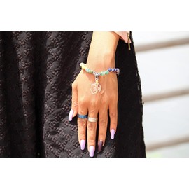 Jet International Chakra Om Bracelet Negative Ion Provider Chakra Stretch Balancing Positive Energy Aura Gift Reiki Bag Metaphysical Peace Divine Spiritual Love Harmony Happiness