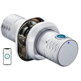 Fingerprint Smart Door knob, Keyless Entry Door Lock with Keypad, 4-1 in Unlock (APP/Code/Fingerprint/Key) Back Locking, Auto Lock, Waterproof, Anti Prying Password, for Home, Office, Hotel