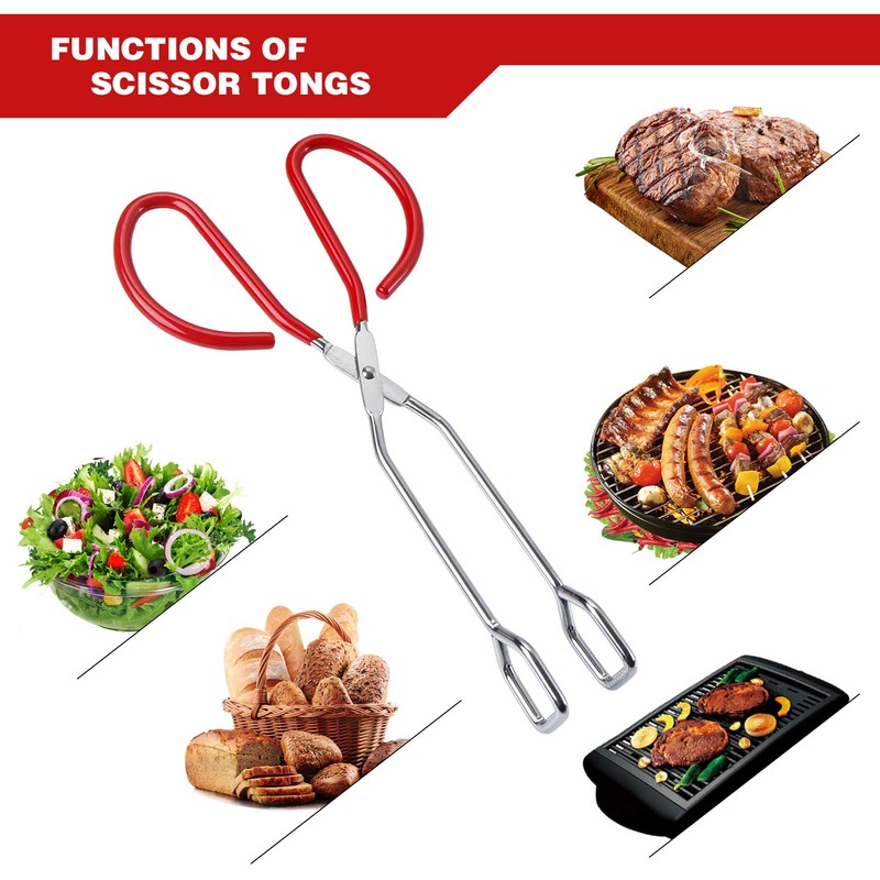 MSY BIGSUNNY Stainless Steel Scissor Tongs Heavy Duty Cooking Tongs