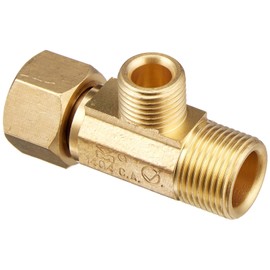 B And K Industries 993-015NL 3/8" X 1/4" Brass Low Lead Tee Angle & Straight Stop Valve