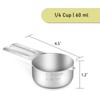 BERYLER 2PCS 1/4Cup (60ml, 2oz) Single Measuring Cup, Stainless Steel
