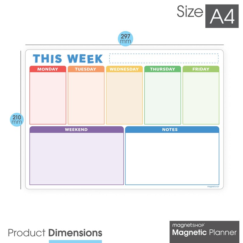 TMS Magnetic Monthly Calendar, Weekly Planner and Daily Organiser for