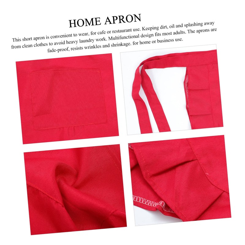 Anneome Practical Cooking Apron Half Length Kitchen Apron for Restaurant