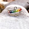JDFHFGB Anxiety Ring,Adjustable Open Relief Fidget Rings with Swivel Rainbow