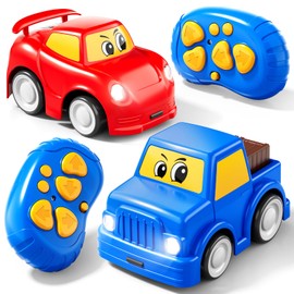 DULONIME Remote Control Car 2 Year Old, 2-Pack Toddler RC Cars Ages 2-4 Boy