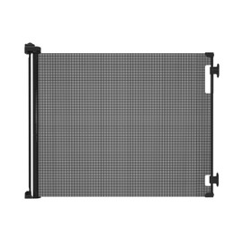 Hakuna Pets Indoor/Outdoor Paw Proof Retractable Dog Gate, 36.6" Tall Extends to 71" Wide, Black