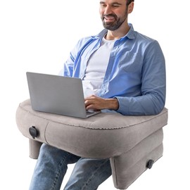 TOPINCN Inflatable Lap Desk Pillow, PVC Reading Pillow for Gaming, Portable Arm Rest Pillow Lap Reading Pillow with 3 Inflation Holes for Playing Watching TV 31.5 X 23.62 X 14.57in