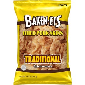 Fried Pork Skins Variety 4 - Pack (2) Traditional 4 oz and (2) Hot & Spicy 4 oz.
