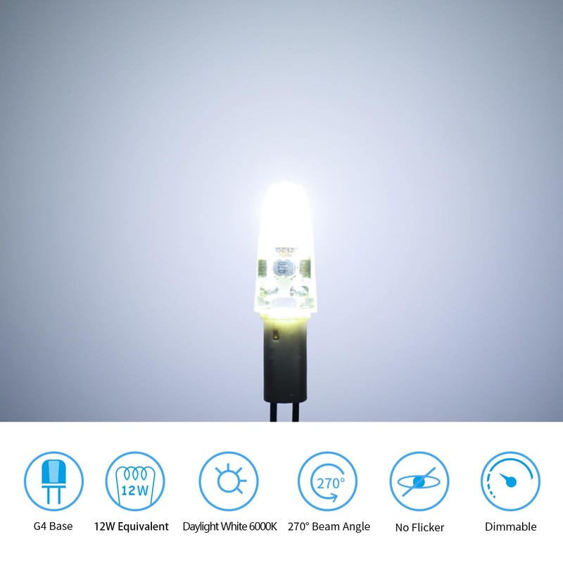 VALUCKY G4 LED Bulb, AC/DC 12-24V Dimmable G4 Light Bulbs,