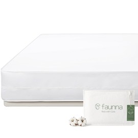 FAUNNA Zippered Mattress Encasement, 100% Cotton Bed Bug and Dust Mite Proof Mattress Protector, Hypoallergenic, Antibacterial Protection, Noiseless Zipper, Six-Sided Cover (Twin XL 16" Deep)