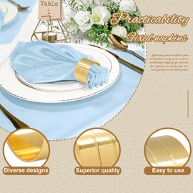 Coufce 6 Pack Gold Napkin Rings, Metal Napkin Rings Elegant Table Decorations for Wedding, Dinner