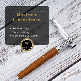 Hörner Legno High-Quality Fountain Pen Mahogany Wood with Converter I Premium Gift Box I Luxury Design I Elegant Nib "Made in Germany" I Attractive Pen for Men and Women I Fountain Pen