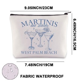 G2TUP Bikinis and Martinis Makeup Bag Beach Bachelorette Gifts Bachelorette Social Club Bach Gifts Bridal Party Bag (Martinis CA)