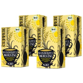 Cupper Wonderful Morning Organic Herbal Tea Mate Lemon Verbena Tea 80 Unbleached Tea Bags Eco Friendly Fair Trade Pack of 4