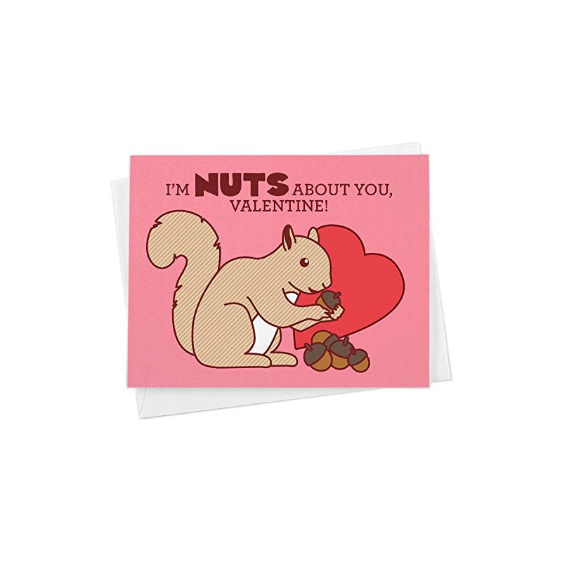 Cute Squirrel Valentine's Day Card - "I'm Nuts About You!"