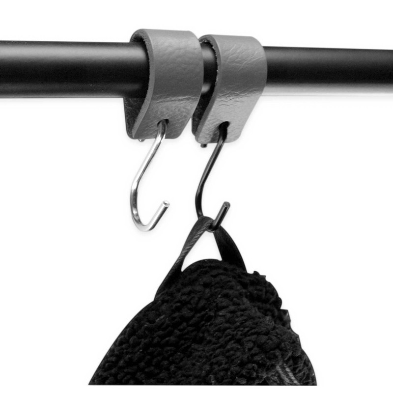 Brute Strength - Leather S Hooks for hanging - Grey