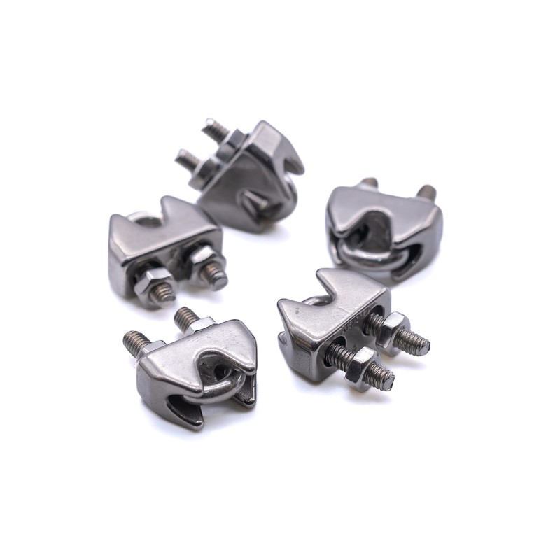 Stainless steel wire rope clamp grip bulldog clip marine grade