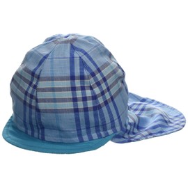 maximo Boys' Peaked Hat, Checked Hat, Multicoloured (Cerulean- Dark Blue Check 22)