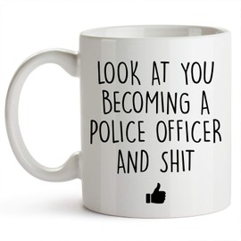 YouNique Designs Police Coffee Cup 11 Ounce Police Academy Graduation Gifts Police Officer Gifts