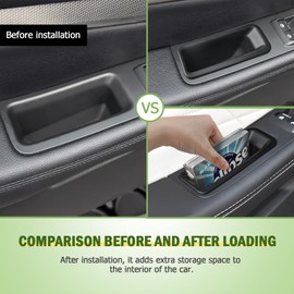 HGWEI Front Door Storage Pockets Compatible with Ford Explorer 2016 2017 2018 2019 Accessories Door Handle Side Pallet Organizer Insert Tray Glove Storage Box (2 Pack), Black