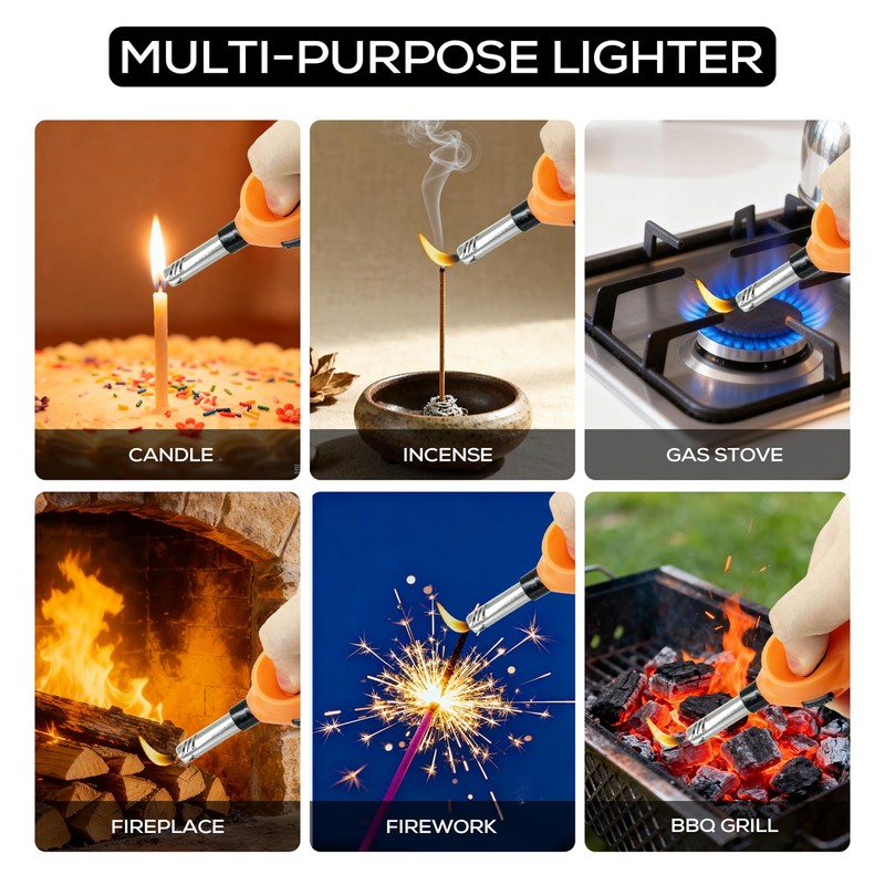 Navpeak Mini Handy Candle Lighter with Extended Wand, Safety Lock,