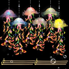 Jellyfish Lantern Luminous Jellyfish Lamp Hanging Jellyfish Lamp Hanging Jellyfish Lamp for Decorative Atmosphere Lighting Children's Room Birthday Party Pack of 6