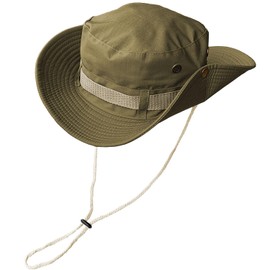 Mtgluk Fishing Hat, Wide Brim Breathable Sun Boonie Hat Safari Hiking Hats Beach Bucket Cap for Men Women (Khaki)