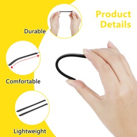 5 Pairs Eyeglass End Tips Anti-Slip Silicone Eyeglass End Tips Soft Eyeglass Temple End Tips Sunglasses Temple Tips for Flat Thin Metal Eyeglass Legs Glasses Retainers Replacement Black