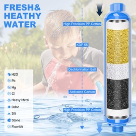 AUH Water Pressure Regulator Filter Kit for RV Camper, Fresh Water Kit All-in-One with Inline Water Filter,Hose Splitter, Brass Elbow,Flexible Connector, Hose Quick Connects,Leak Repair Kit