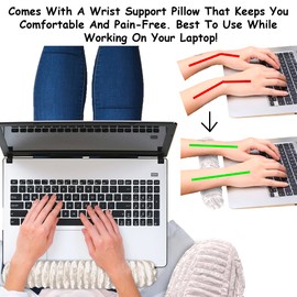 Homie Reading Pillow with Wrist Support, Has Arm Rests, and Back Support for Bed Rest, Lounging, Reading, Working on Laptop, Watching TV (White)
