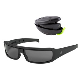 POPTICALS Sport Sunglasses, Black Sunglasses, Folding Sunglasses With Full UV Protection, Gifts For Women, Mens Accessories - Matte Black Frame, Gray Lenses