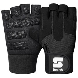 Stealth Sports Weight lifting Workout Gloves Men Women Non-Slip Gel Padded Grip Full Palm Protection for Pull ups Gym Training Fitness Weightlifting Bodybuilding Exercise Gloves,R7 (Black, XS)