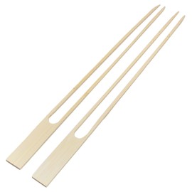 BambooMN 18mm Wide Bamboo Double Prong Fondue Sticks Barbecue Grilling Kabob Skewers, 11.8" Long, 1000 Pieces