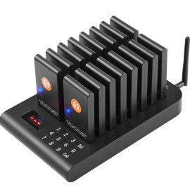 Wireless 500m Long Range Restaurant Pager System Queue Signal for Guest Waiting Customer Calling Beepers VibrationSub Machine Shape: Square, Quantity: 16