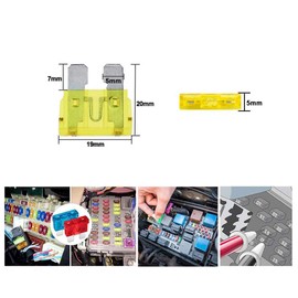 Aiqeer 80 Pcs Standard Car Blade Fuses Set, Replacement Fuses with Fuse Puller (2A / 3A / 5A / 7.5A / 10A / 15A / 20A / 25A / 30A / 35A)