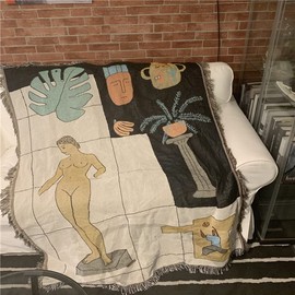 Peel Forest American Goods Vintage Throw Multi Cover Rug Blanket, Stylish, Multi Cover, Museum, Statue, 51.2 x 63.0 inches (130 x 160 cm)