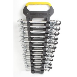 Titan Tools 17367 12-Piece 12 Point 72 Tooth Metric Flex Head Ratcheting Combination Wrench Set