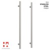 HYDROWARE Modern Contemporary Long Stainless Steel Push Pull Door Handle