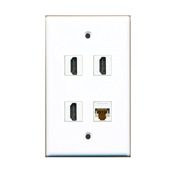 RiteAV - 3 Port HDMI 1 Port Cat6 Ethernet White